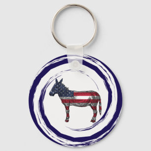 Chaveiro Burro Patriótico Vermelho Branco Azul