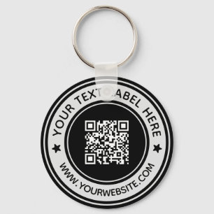 Chaveiro Business Professional Scan Me QR Code Modern Black