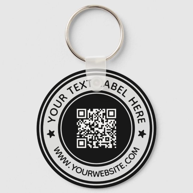 Chaveiro Business Professional Scan Me QR Code Modern Black (Frente)