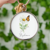 Butterfly Daisy Keychain - "Choose Joy"