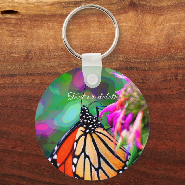 Chaveiro Butterfly On Flower Abstrato Art Personalizado (Frente)