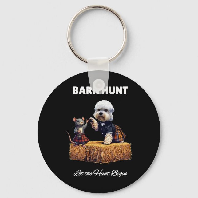 Chaveiro Byrn Hunt Lover - Rato Cute E Cachorro Dinmont Din (Frente)