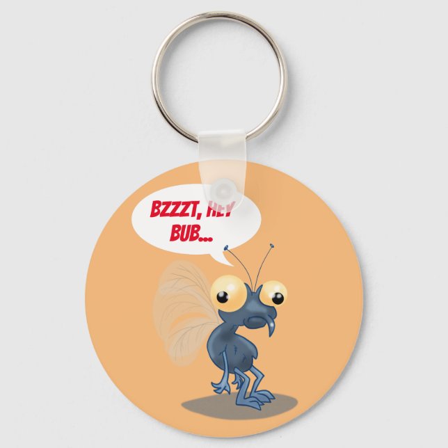 Chaveiro Bzzt, Ei Bub! Cartoon Fly (Frente)