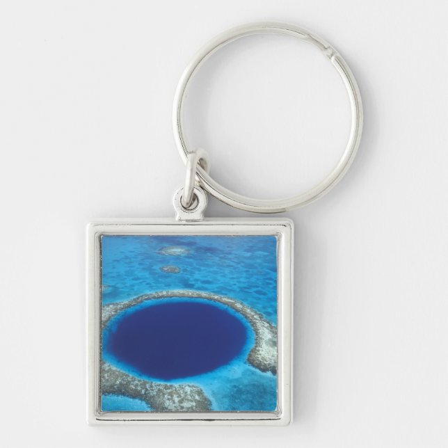 Chaveiro CA, Belize. Vista aérea do Blue Hole (diâmetro (Frente)