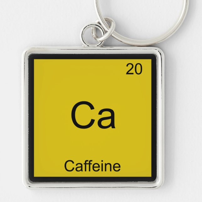 Chaveiro Ca - Caffeine Funny Chemistry Element Symbol Tee (Frente)