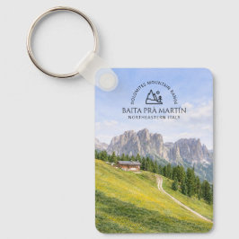 Chaveiro Cabana Alpina nos Dolomitas Aquarela Paisagem Natu