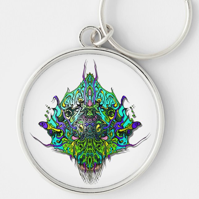 Chaveiro Cabeça alienígena - Aqua (Frente)