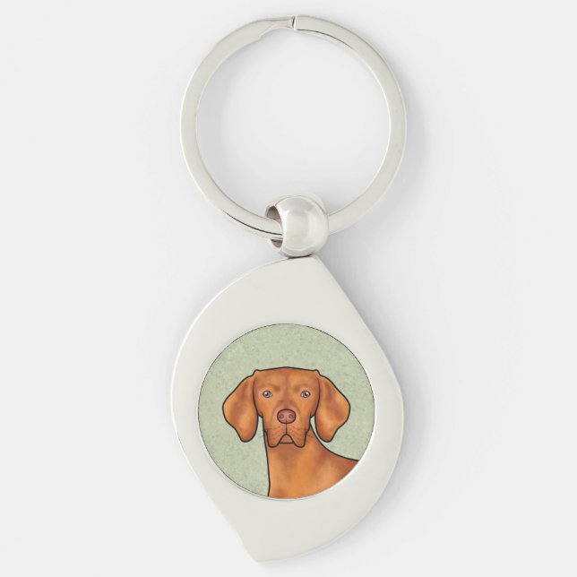 Chaveiro Cabeça de Cachorro Pointer Cartoon Vizsla Húngaro  (Frente)