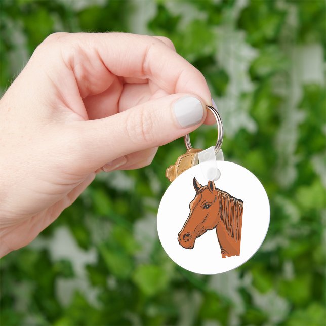 Chaveiro Cabeça de Cavalo Marrom Animal de Fazenda (Criador carregado)