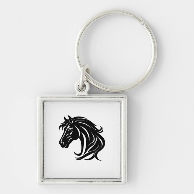 Chaveiro Cabeça de Cavalo Preto Magnífico (Frente)