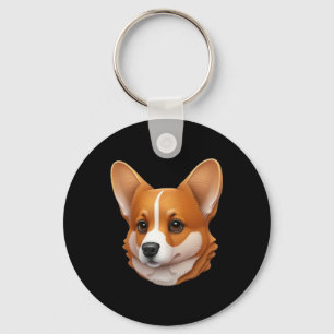 Chaveiro Cabeça de corgi fofo