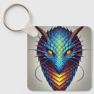 Chaveiro Cabeça de Dragão Azul