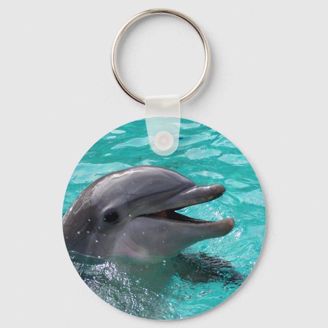 Chaveiro Cabeça de golfinho em água aquamarina (Frente)