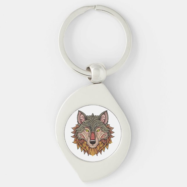 Chaveiro Cabeça de lobo de frente (Frente)