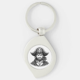 Chaveiro Cabeça de pirata com chapéu de marinheiro e tapa-o