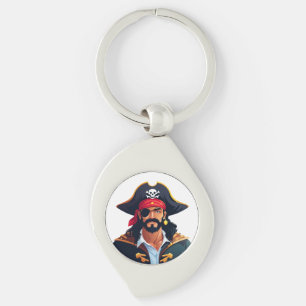 Chaveiro Cabeça de pirata com chapéu de marinheiro e tapa-o