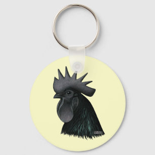 Chaveiro Cabeça do galo de Ayam Cemani