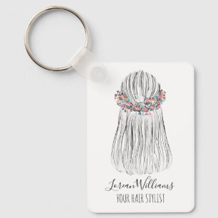 Chaveiro Cabeleireiro Boho Coroa de Flores Penteado de Noiv