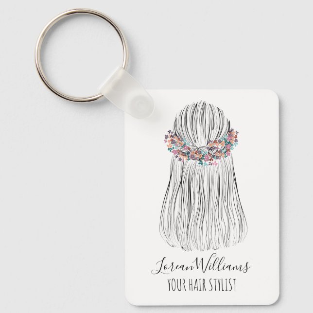 Chaveiro Cabeleireiro Boho Coroa de Flores Penteado de Noiv (Frente)