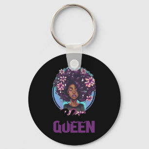 Chaveiro Cabelo Afro Floral Preto Rainha Magia Preto Seu