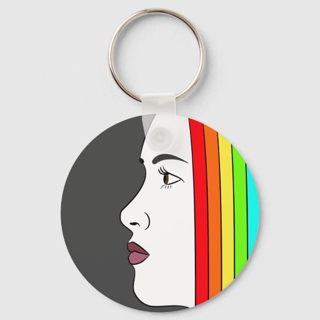 Chaveiro Cabelo arco-íris (Frente)