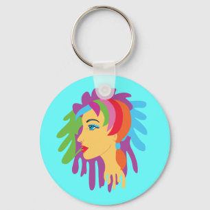 Chaveiro Cabelo arco-íris