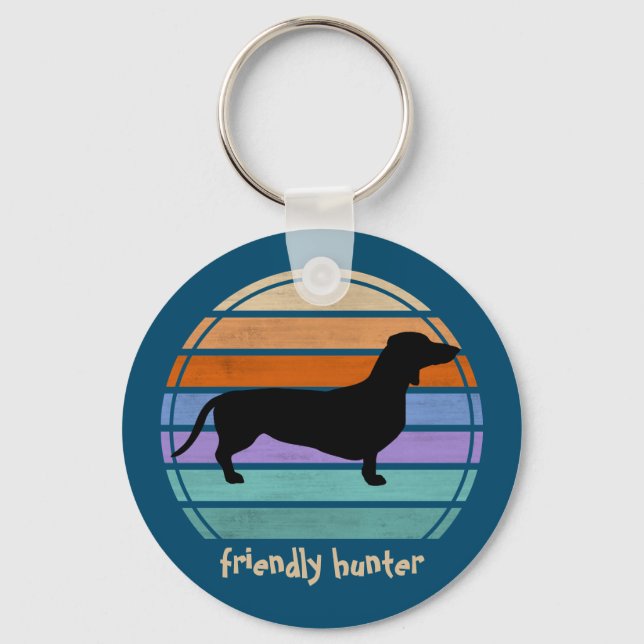 Chaveiro Cabelo Curto Dachshund - Silhouette 1 (Frente)