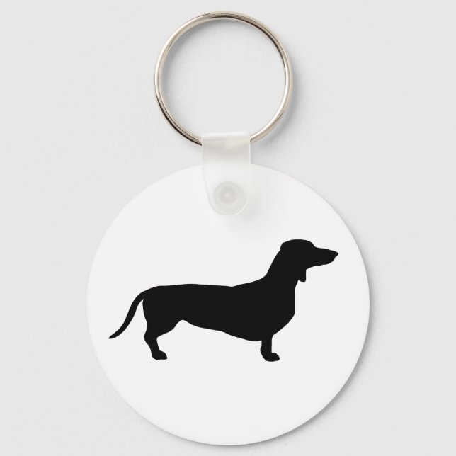 Chaveiro Cabelo Curto Dachshund - Silhouette 1 (Frente)