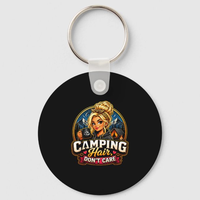 Chaveiro Cabelo de camping não importa garota engraçada da  (Frente)