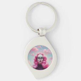 Chaveiro Cabelo Rosa Sério