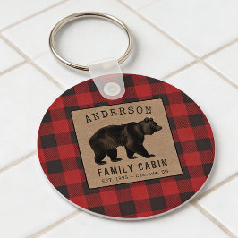 Chaveiro Cabine de Família Urso Rústico Plaid de Búfalo Ver