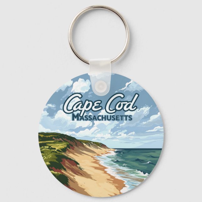 Chaveiro Cabo Cod Beach Seashore Massachusetts Blue (Frente)
