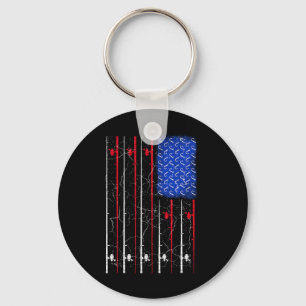 Chaveiro Cabo de Isca com Bandeira Americana dos EUA