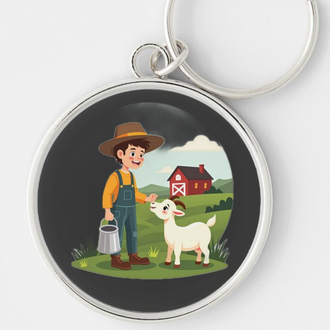 Chaveiro Cabrito Menino Fazendeiro Fofo (Frente)