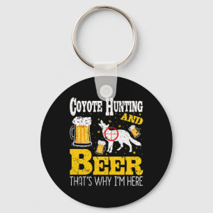 Chaveiro Caça ao Coyote Engraçado de Cerveja Bebendo