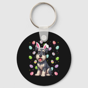 Chaveiro Caça ao Ovo de Páscoa do Cão Schnauzer Miniatura O