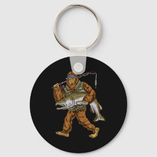 Chaveiro Caça ao Salmão Rei Pesca de Truta Bigfoot Pescador
