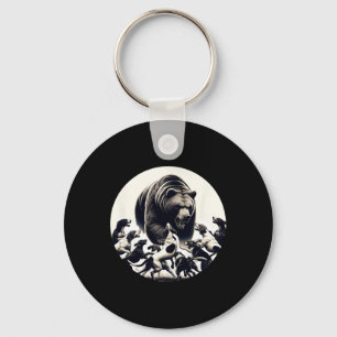 Chaveiro Caça Ao Urso De Caça-Retro Cachorro Caça