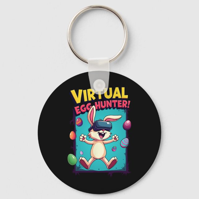 Chaveiro Caça-Ovos Virtual - Bunny Gamer Divertido Vr Pásco (Frente)
