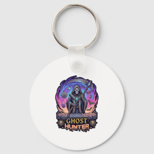 Chaveiro Caçador de Fantasmas Ceifador Esqueleto Foice Roxo