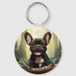 Chaveiro 😍Cachorrinho Frenchie doce em uma floresta