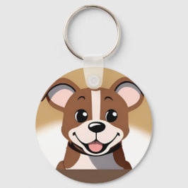 Chaveiro Cachorrinho Marrom Feliz Sorriso Radiante