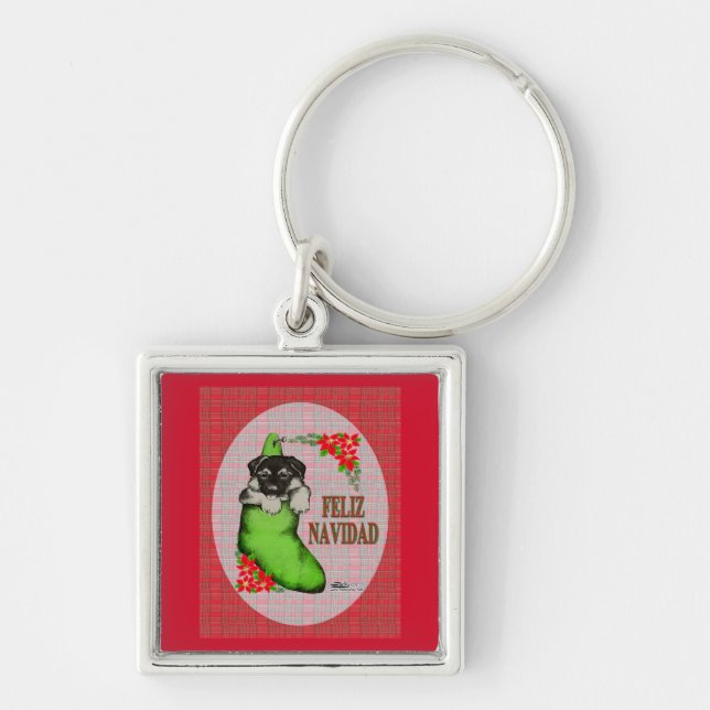 Chaveiro Cachorrito Feliz Navidad (Frente)