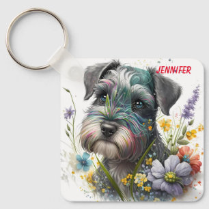 Chaveiro Cachorro Adorável Schnauzer