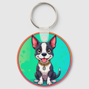 Chaveiro Cachorro Alegre Ilustração Colorida de Desenho Ani
