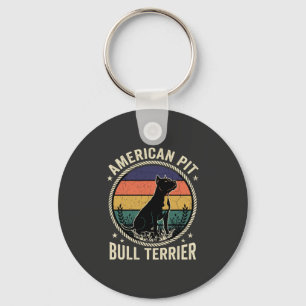 Chaveiro Cachorro American Pit Bull Terrier Pôr do Sol Vint