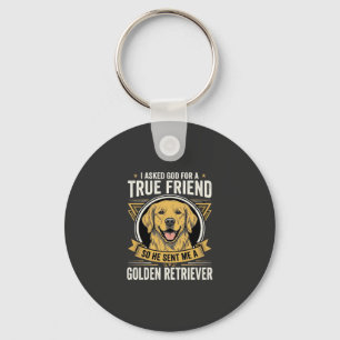 Chaveiro Cachorro Amigo Verdadeiro Retriever Dourado