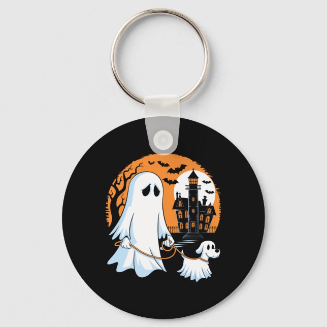 Chaveiro Cachorro Andando Fantasma Halloween Premium (Frente)