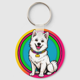 Chaveiro Cachorro Animado Fofo com Coleira
