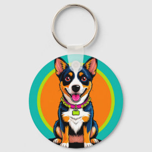 Chaveiro Cachorro Animado Fofo com Coleira